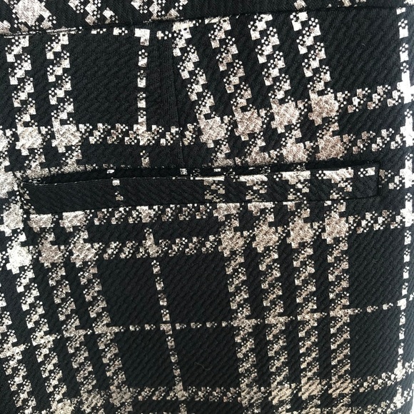 New York & Co. Black & Silver Plaid Palazzo Boot Cut Pants NWT - Picture 3 of 8